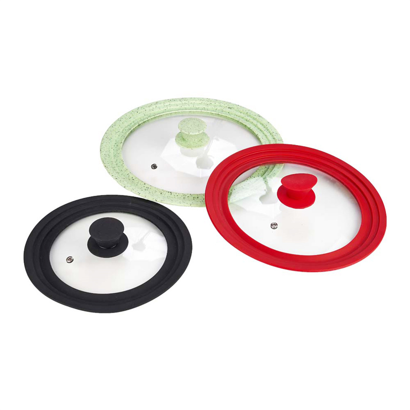 Universal Multi-Sized Silicone Glass Lid Covers for Pots and Pans, Tempered